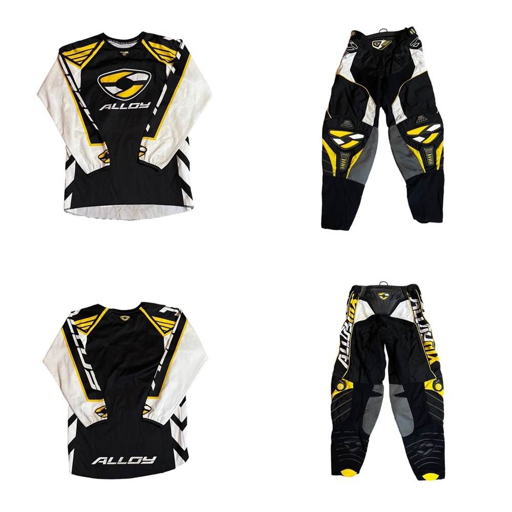 RARE Y2K ALLOY SX-1 Motocross Gear Kit Mens 32/Small Yellow Dirtbike MX Outfit